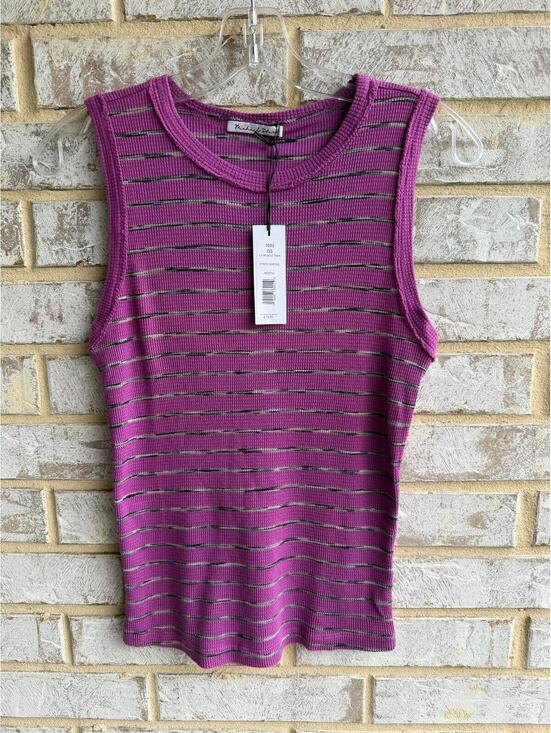 Michael Stars Tops - Michael Stars NWT One Size Sleeveless Liv Muscle Waffle Knit Striped Tank Top.